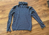 Szaro czarny cienki golf srebrny