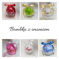 Personalizowana akrylowa bombka 8cm z Twoim imieniem i piórkami w środku!