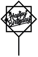 Topper na tort - Happy Birthday - kwadraty