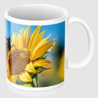 Kubek ceramiczny 330 ml z grafiką motyla i słonecznika – piękno natury