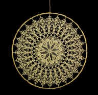 Zawieszka ozdoba na okno szydełkowa 40cm (Z232) ecru