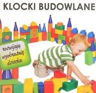 KLOCKI BUDOWLANE Duże kolorowe klocki 45 elementy!! KLOCKI DLA DZIECI