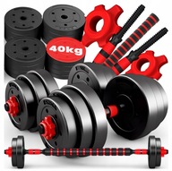 Hantle regulowane bitumiczne sztanga 40kg zestaw hantli 2x20kg MEGA ZESTAW