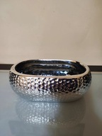 Wazon dekoracyjny srebrny ozdobny ceramiczny (17)