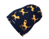 endo czapka cienka dla dziecka granatowa koty Roz. 48-50 wiek 9-24 m-cy