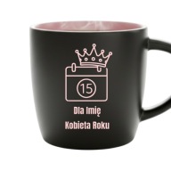 Kubek personalizowany Dla Imię Kobieta Roku różowy środek dzień kobiet