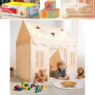 Namiot dla dzieci z matą, poduszkami i girlandą LED SYNCFUN - SUPER ZABAWA