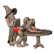 Fantasy Tavern Naughty Diorama Wizard Mage Orc Warrior Pinup RPG Druk 3D