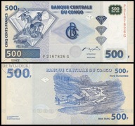 BNB - KONGO 500 Franków 2002 P # seria jednoliterowa # P96 # UNC