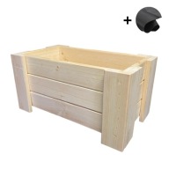 DONICA DREWNIANA 60CM + WKŁAD GRATIS ZŁOŻONA EKO Z WKŁADEM NA KWIATY ZIOŁA