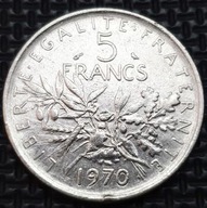 *FRANCJA [0100] *5 Franków 1970 signatura O.Roty