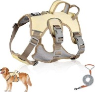 Uprząż Szelki dla psa Regulowane z uchwytem smyczą 1,5m r. L kolor Beżowy