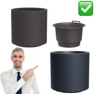 DONICZKA CERAMICZNA 31L OKRĄGŁA CZARNA DUŻA BALKONOWA | PROSPERPLAST