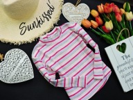 Baby Rose - ażurowa bluzeczka stójka , paski r 92