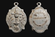 Stary przedwojenny medalik Pamiątka Kongresu Eucharystycznego Duży Alum.