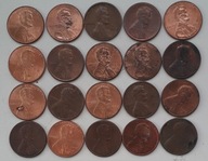 USA 20 x 1cent ciekawy mix roczników wszystkie z literką D (3)