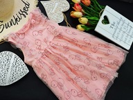 Pepco - śliczna sukienka falbanki , króliczki 98