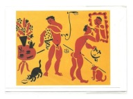 Karnet - E. Varekamp, Mężczyźni w łazience i koty