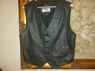 KAMIZELKA -R-M-[48]-SKÓRA NAT-JAK NOWA -KOLOR CZARNY.