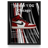 Plakat Jordan 1 OG "Chicago"/Stripe Mix/ (Czarna/Biała Ramka)
