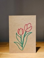 Tulipan różowy - kartka na dzień mamy