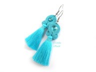 TURKUSOWE KOLCZYKI SUTASZ chwost 100% hand made