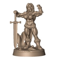 Barbarian Swordman Barbarzyńca Wojowniczka z Mieczem Pinup Druk 3D