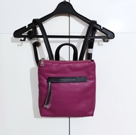 Damski Plecak Torebka Skórzana Fioletowa Keddo