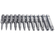 12SZT T6-T40 ZESTAW WKRĘTAKÓW TORX 1/4 CAL HEX ZABEZPIECZONY 50MM S2
