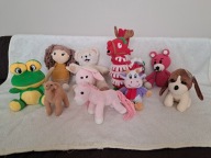 Zestaw maskotek 10szt Miś Pluszak Piesek Konik Żabka Lama Z360