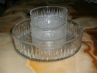 DUŻA SZKLANA MISKA Z MISECZKAMI 4 SZT