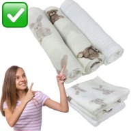 PIELUCHY MUŚLINOWE WIELORAZOWE PIELUSZKI ZESTAW 3szt. 70x70cm | PLUMERI