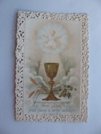 JA JESTEM CHLEB ŻYWY przedwojenny ŚW. OBRAZEK KORONKA