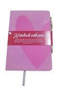 Notes A5 różowy z długopisem