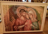 grafika AI- Między Justynianem a Teodorą" w ramie