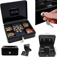 Duża Metalowa Kasetka Sejf na Klucze i Pieniądze XXL 30x24x9cm Malatec