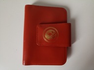 Piękny skórzany notes z przegródkami w kolorze ceglasty