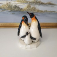 Figurka Pingwiny Rodzina | Vintage | Dekoracyjna 17 cm