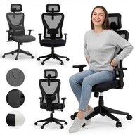 FOTEL BIUROWY OBROTOWY ERGONOMICZNY MATERIAŁOWY SENSE7 TONE CZARNY 130KG