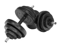 ZESTAW HANTLI REGULOWANYCH 2X10KG 20KG BITUMICZNE DO ĆWICZEŃ DOMOWYCH