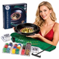 RULETKA ZESTAW DO GIER BLACK JACK 30 CM DOMOWE KASYNO MATA IMPREZOWA GRA