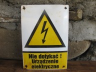 Stara Emaliowana Tabliczka_URZĄDZENIE ELEKTRYCZNE