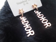 Kolczyki Różowe Złoto Gwiazdki Gwiazdy Jadior Stal Chirurgiczna Nierdzewna