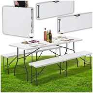 STÓŁ KANZA TWORZYWO SZTUCZNE STOŁY CATERINGOWE BIAŁY DO OGRODU NA GRILL