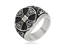 STAL SZLACHETNA 316L SYGNET 18MM,KRZYZ CELTYCKI R.25