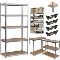 REGAŁ METALOWY MAGAZYNOWY NA BUTY NITOWY MOCNY 180X90X40 CM 5X265 KG DOOC