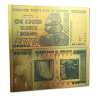 Banknot kolekcjonerski 100 Trillionów Dolarów Zimbabwe 24 Gold Au blikshop