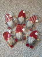 Zestaw 6 szt Etui Kieszonek Rękawów na sztućce Krasnale Dekoracja stołu