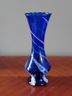 DUŻY WAZON KOBALTOWY PRL ,,Huta Szkła LAURA ''