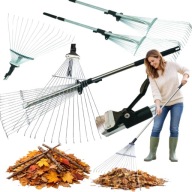 GRABIE TELESKOPOWE DO TRAWY LIŚCI REGULOWANE METALOWE GRABKI OGRODOWE LEKKI